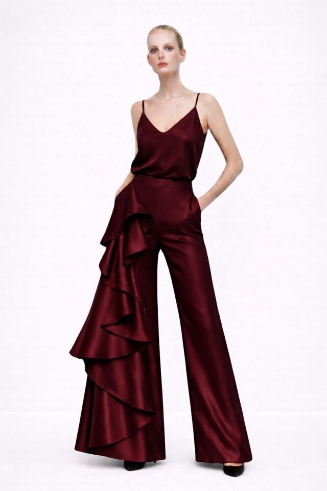 CHRISTINE PANTOLON BORDO